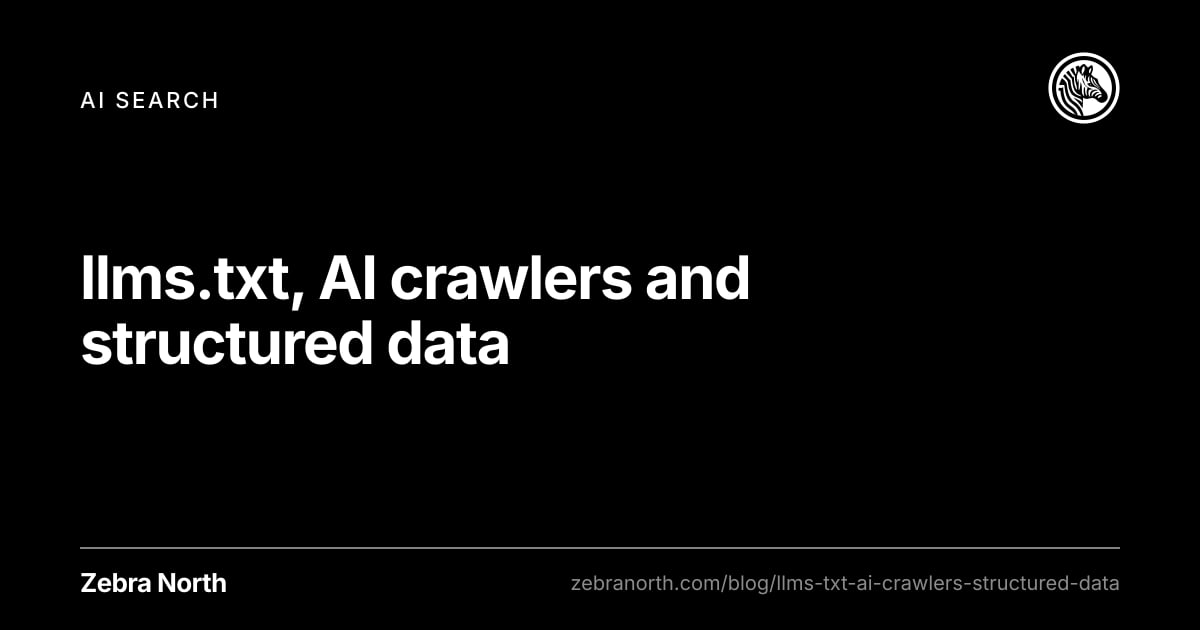 llms.txt, AI crawlers and structured data — AI search article cover